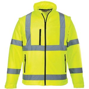 Portwest - S424 - High Visibility Softshell Jas - Geel - Micro Polar Fleece - Winddicht