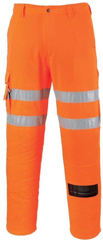 Portwest RT46 Spoorweg Combat Broek, Normaal, Oranje, Grootte XL