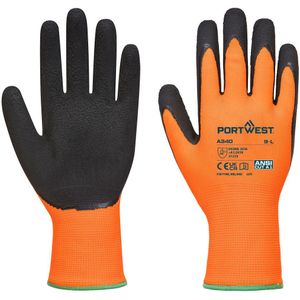 Portwest A340ORBL latex handschoenen, hoge zichtbaarheid, maat L, oranje/zwart