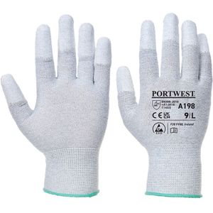 Portwest A198 Antistatische PU Vingertop Handschoen, Normaal, Grootte 2XS, Grijs
