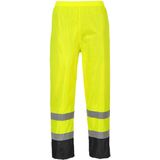 Portwest H444 - Hi-Vis Klassieke Tweekleuren Regenbroek Geel/zwart