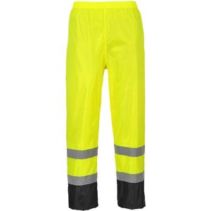 Portwest H444 - Hi-Vis Klassieke Tweekleuren Regenbroek Geel/zwart