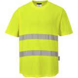 Portwest - C394 - T-shirt - Geel - Katoen Comfort met Mesh Insert