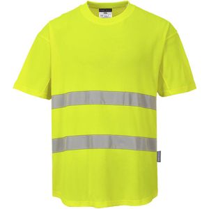 Portwest - C394 - T-shirt - Geel - Katoen Comfort met Mesh Insert