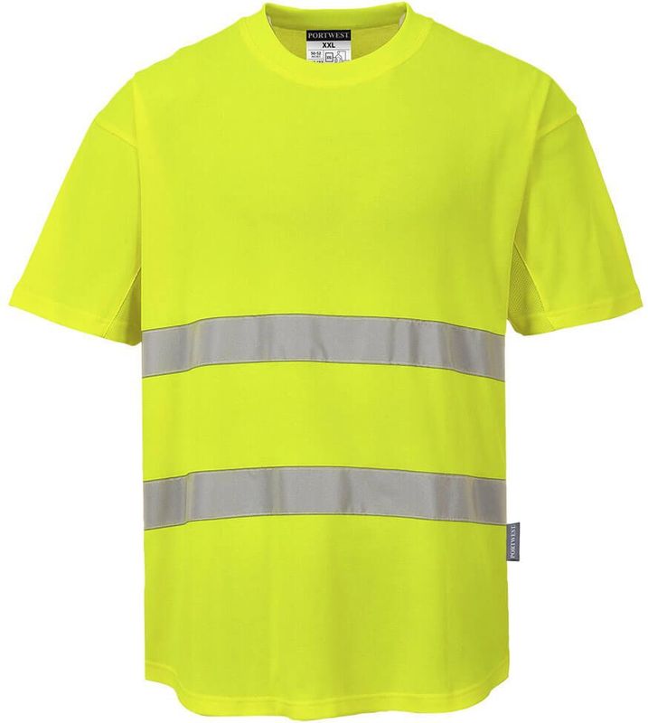 Portwest - C394 - T-shirt - Geel - Katoen Comfort met Mesh Insert
