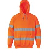 Hi-Vis - Sweatshirt - Oranje - Reflecterende Striping, UPF 50, Verstelbare Capuchon, 4XL