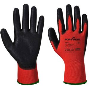 Portwest A641 PU Handschoen, Normaal, Grootte L, Rood/Zwart