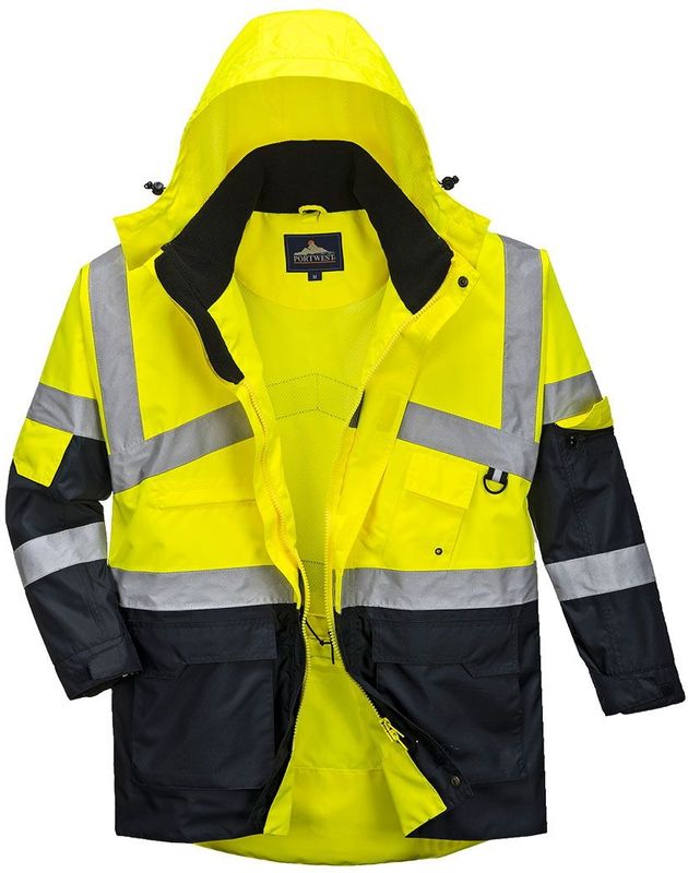 Portwest - Hi-Vis Tweekleuren Ademend Jack S760 - Geel/Marine - XXXL