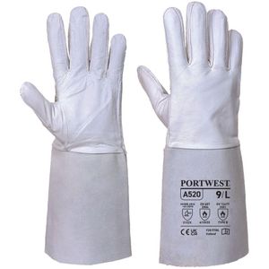 Portwest A520 Premium Handschoen voor TIG Lassen, Normaal, Grootte XL, Grijs