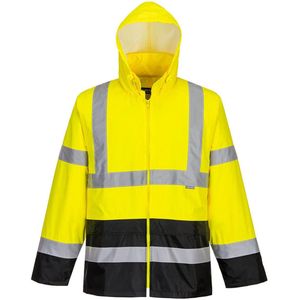 Portwest - Hi-Vis Klassiek Tweekleuren Regenjack H443 - Geel/Zwart