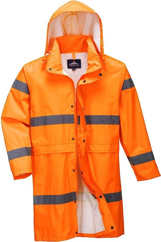 Regenjas - Zwart - Waterdicht - 100cm - Reflecterende Striping