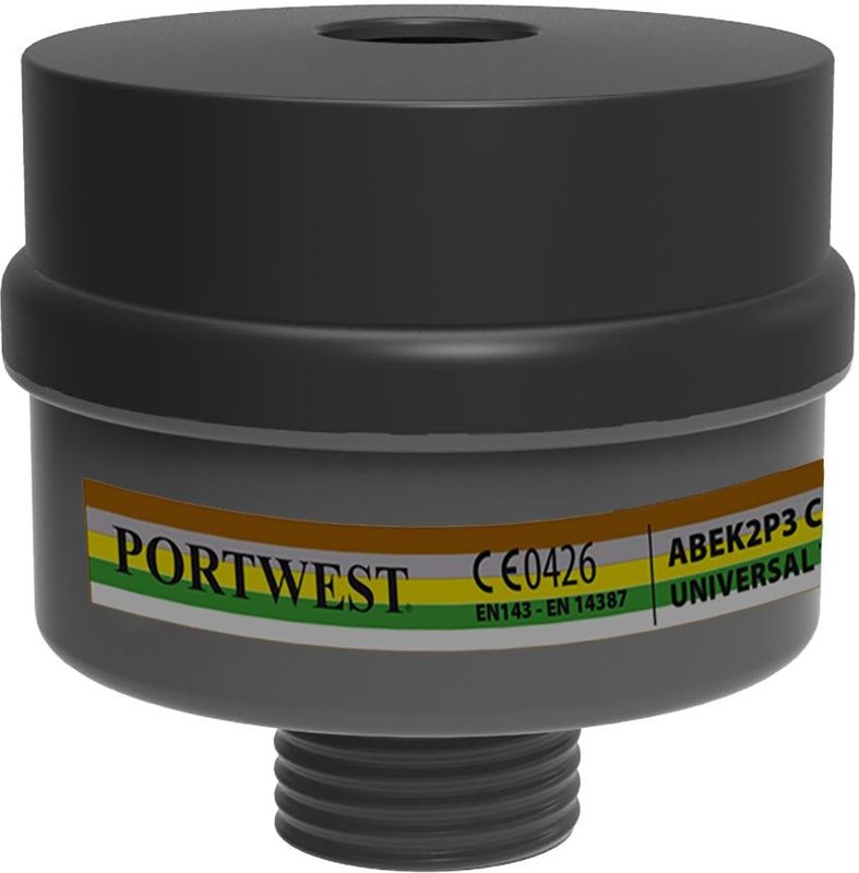 ABEK2P3 Combinatie Filter met Universele Schroefdraadsluiting (pk4) maat , Black