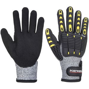 Portwest A722 Anti Impact Snijbestendige Handschoen, Normaal, Grootte S, Grijs/Zwart