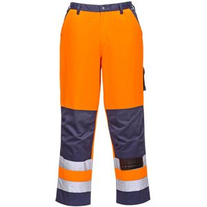 Portwest TX51ONTXXL Lyon Hi-Vis Trousers, 2X-Large, Orange/Navy