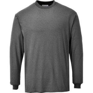 Portwest Vlamvertragende Modaflame Anti-statisch T-Shirt Lange Mouw FR11 - Grijs - L