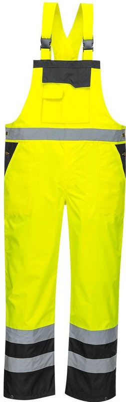 Portwest - S488 - Hoge Zichtbaarheid Regenbroek - Geel/Zwart - Ademend en Waterdicht