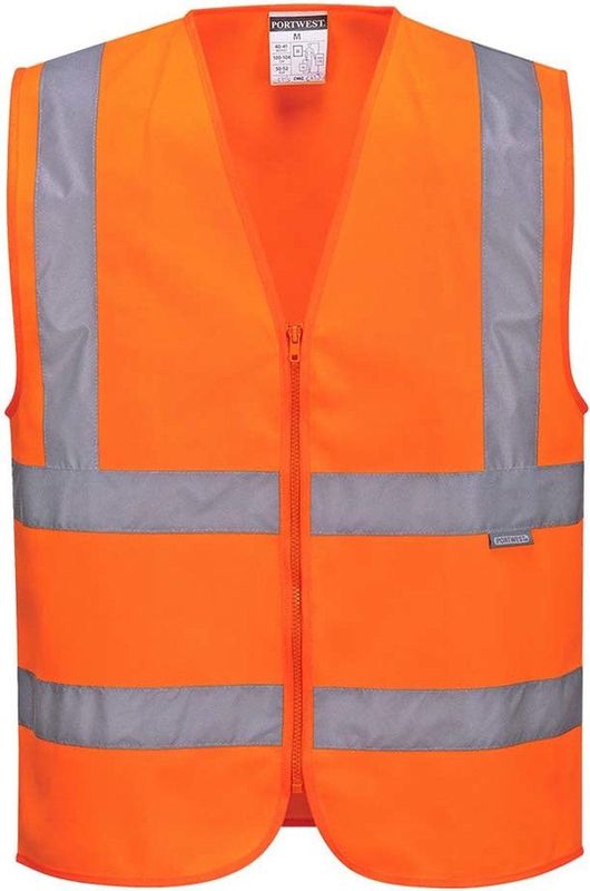 Portwest - Hoge Zichtbaarheid Vest - Oranje - 100% Polyester - Ritssluiting