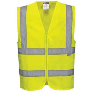 Portwest Vest met hoge zichtbaarheid met ritssluiting, maat XXL, geel C375YERXXL