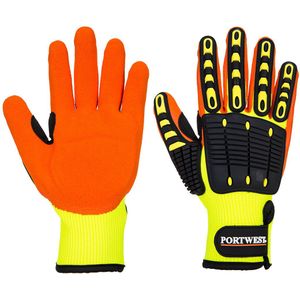 Portwest A721 Anti Impact Grip Handschoen, Normaal, Grootte S, Geel/Oranje