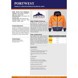 Portwest Pilotjack 3in1 Geel/zwart met reflectiestrepen Portwest PJ50