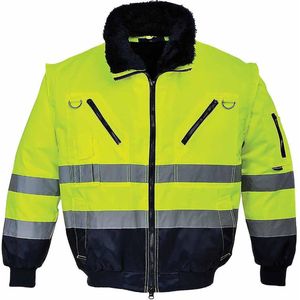 Portwest Pilotjack 3in1 Geel/zwart met reflectiestrepen Portwest PJ50