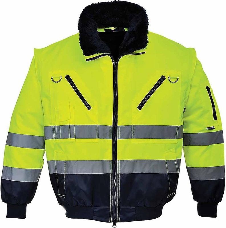 Portwest Pilotjack 3in1 Geel/zwart met reflectiestrepen Portwest PJ50