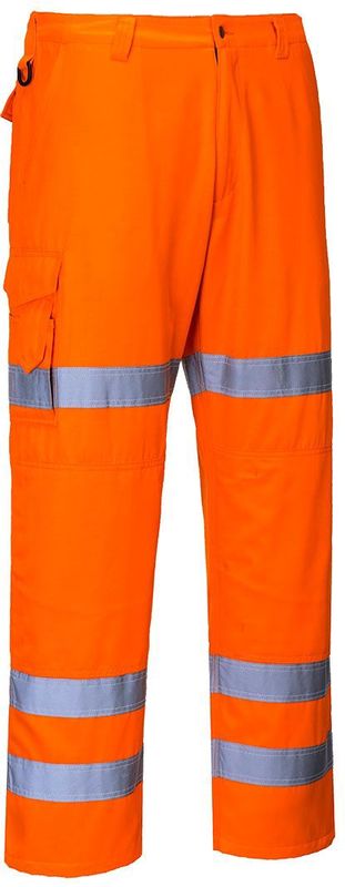 Werkbroek - Oranje - Polyester/Katoen - Reflecterende Strepen