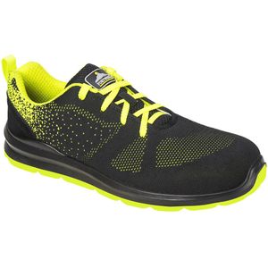 Portwest FT25 Steelite Aire Trainer Schoen, S1P, Zwart/Groen, Normaal, Grootte 43