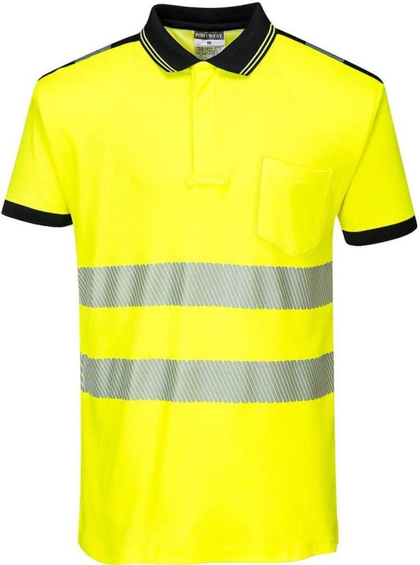 Portwest T180 - Hi-Vis Vision Poloshirt - Geel zwart - R