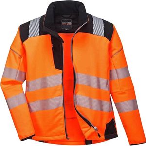 Portwest PW3 Hi-Vis Softshell Jack - Oranje/Zwart - T402OBR