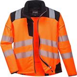 PW3 - Hi-Vis Softshell Jack - Oranje - Ademend, Waterdicht, Winddicht, Reflecterende Striping, 4 Zakken