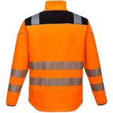 PW3 - Hi-Vis Softshell Jack - Oranje - Ademend, Waterdicht, Winddicht, Reflecterende Striping, 4 Zakken