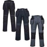 Portwest pw3 holster werkbroek t602 Grijs + gratis kniestukken Maat : 36 / EU: 52 / FR: 46