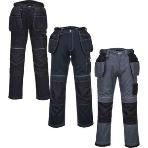 Portwest pw3 holster werkbroek t602 Grijs + gratis kniestukken Maat : 36 / EU: 52 / FR: 46