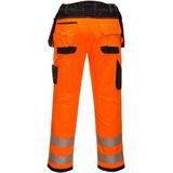 Portwest T501 Versterkte PW3 Hi-Vis Holsterzak Werkbroek Oranje/Marineblauw, 48