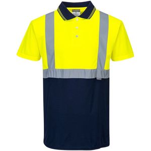 YeNa - S479 - Poloshirt - Geen Kleur - CE Gecertificeerd - Reflecterende Striping - UPF 50 - Ventilatie Openingen