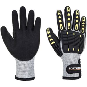 Portwest A729 Anti Impact Snijbestendige Gevoerde Handschoen, Normaal, Grootte S, Grijs/Zwart