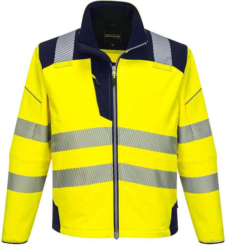 Portwest - PW3 Hi-Vis Softshell Jack - Geel/Marine - 4XL