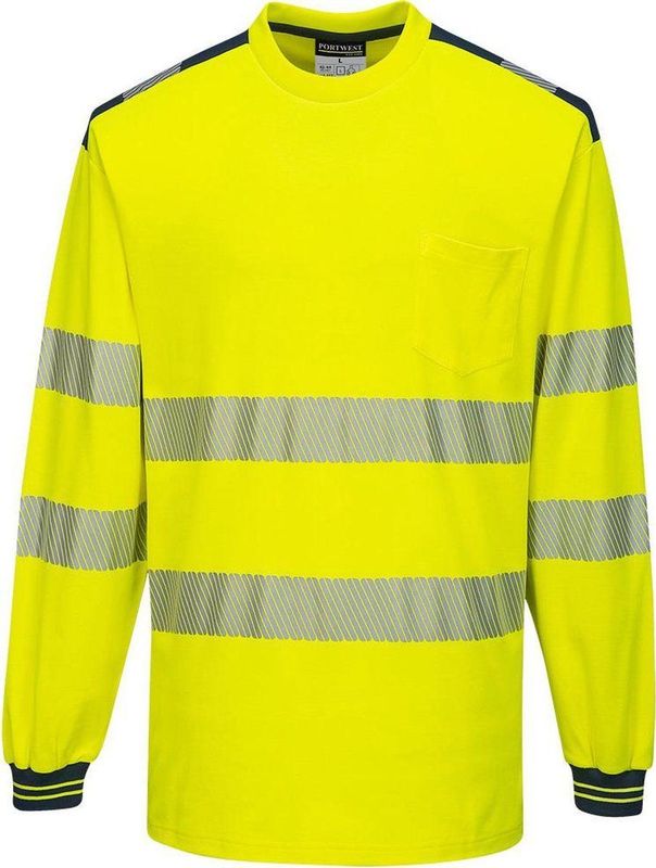 Portwest - PW3 Hi-Vis T-shirt - Geel/Zwart - Lange Mouw - 4XL