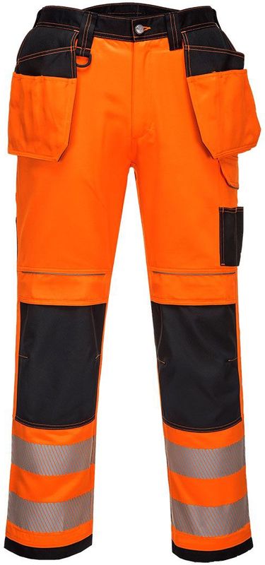 PW3 - Hi-Vis Werkbroek - Oranje - Multifunctionele Holsterzakken - Versterkt Oxford Doek