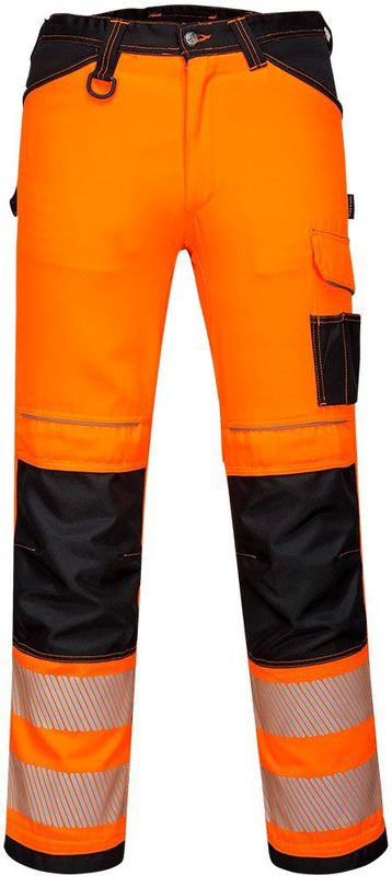 PW3 - Hi-Vis Broek - Oranje - Werkbroek - Duurzaam Polyester/Katoen - Reflecterende Striping