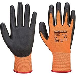 Portwest PU Palm handschoenen, kleur: oranje/zwart, maat: XS, A120O8RXS