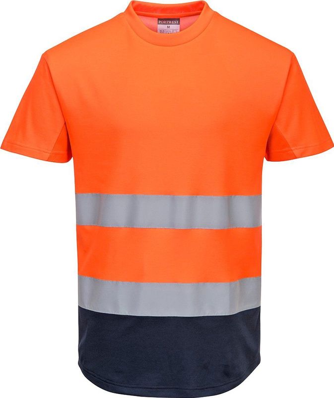 Portwest - C395 - T-shirt - Oranje - Ademend Katoen met Mesh-panelen