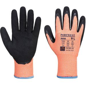 Portwest Vis-Tex A646O8RM Nitril winterhandschoenen, maat M, oranje