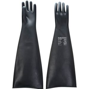 Portwest A803 Zwaargewicht Latex Rubber Handschoen, Normaal, 600mm Lengte, Grootte XL, Zwart