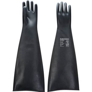 Portwest A803 Zwaargewicht Latex Rubber Handschoen, Normaal, 600mm Lengte, Grootte 2XL, Zwart