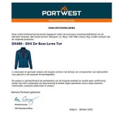 Portwest - DX480 - Base Layer Top - Zwart - Titanmill Ultra Stretch, Lichtgewicht, Ademend