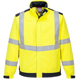 Portwest - Modaflame MV72 - Softshell Jack - Geel/Marine - Multinormen Arc