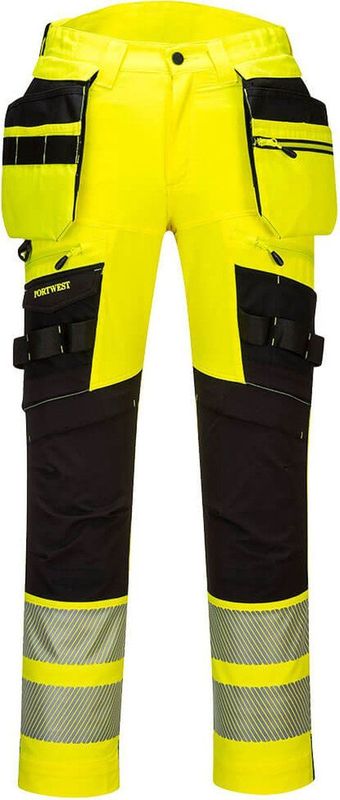 DX442 - DX4-Hi-Vis broek met afneembare holsterzakken - Geel/zwart