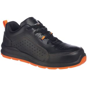 Portwest FC09 - Portwest Compositelite Geperforeerde Safety Trainer S1P (Zwart/Oranje) - Maat: EU 28